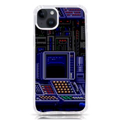Blue Computer Monitor With Chair Game Digital Wallpaper, Digital Art Iphone 14 Plus Tpu Uv Print Case by Bakwanart