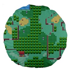 Green Retro Games Pattern Large 18  Premium Round Cushions by Bakwanart