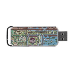 Arcade Game Retro Pattern Portable Usb Flash (one Side) by Bakwanart