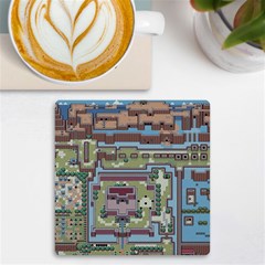 Arcade Game Retro Pattern Uv Print Square Tile Coaster  by Bakwanart