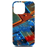Gray Circuit Board Electronics Electronic Components Microprocessor iPhone 14 Pro Max Black UV Print Case Front