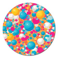 Circles Art Seamless Repeat Bright Colors Colorful Magnet 5  (round) by 99art