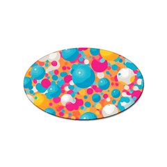 Circles Art Seamless Repeat Bright Colors Colorful Sticker Oval (100 Pack) by 99art