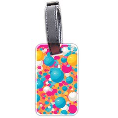 Circles Art Seamless Repeat Bright Colors Colorful Luggage Tag (two Sides) by 99art