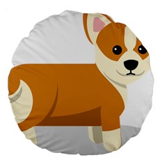 Corgi Dog Puppy Large 18  Premium Round Cushions by 99art