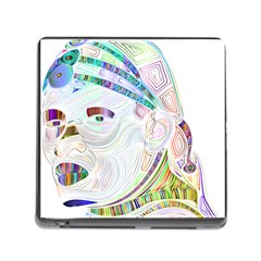 Maasai-man-people-abstract Memory Card Reader (square 5 Slot) by 99art