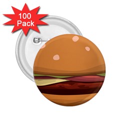 Hamburger-cheeseburger-burger-lunch 2 25  Buttons (100 Pack)  by 99art
