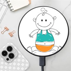 Baby-cute-child-birth-happy Wireless Fast Charger(black) by 99art