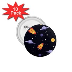Cosmos Rockets Spaceships Ufos 1 75  Buttons (10 Pack) by Cowasu