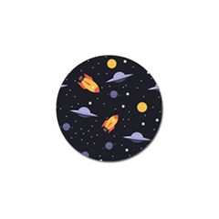 Cosmos Rockets Spaceships Ufos Golf Ball Marker by Cowasu