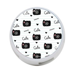 Cute Cameras Doodles Hand Drawn 4-port Usb Hub (one Side) by Cowasu