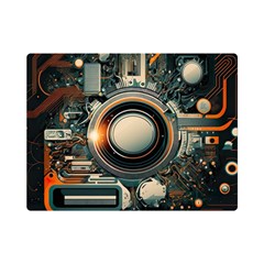 Illustrations Technology Robot Internet Processor Premium Plush Fleece Blanket (mini) by Cowasu