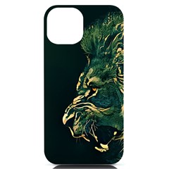 Angry Male Lion Iphone 14 Black Uv Print Case by Cowasu