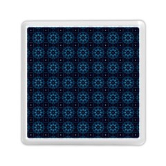 Blue Floral Pattern Geometric Pattern Memory Card Reader (square) by danenraven