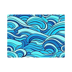 Pattern Ocean Waves Blue Nature Sea Abstract Premium Plush Fleece Blanket (mini) by danenraven