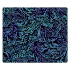 Abstract Blue Wave Texture Patten Premium Plush Fleece Blanket (small) by Bangk1t