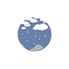 Blue Clouds Rain Raindrops Weather Sky Raining Golf Ball Marker (4 Pack) by Wav3s