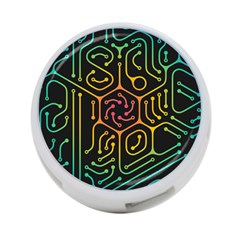 Circuit Hexagonal Geometric Pattern Background Pattern 4-port Usb Hub (one Side) by Wav3s