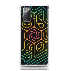Circuit Hexagonal Geometric Pattern Background Pattern Samsung Galaxy Note 20 Tpu Uv Case by Wav3s