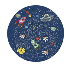 Cat-cosmos-cosmonaut-rocket Mini Round Pill Box by Wav3s
