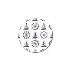 Marine-nautical-seamless-pattern-with-vintage-lighthouse-wheel Golf Ball Marker (10 Pack) by Wav3s