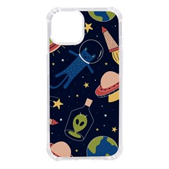 Seamless-pattern-with-funny-aliens-cat-galaxy Iphone 14 Tpu Uv Print Case by Wav3s