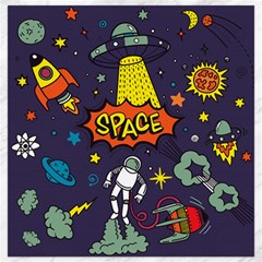 Vector Flat Space Design Background With Text Canvas 16  X 16  by Wav3s