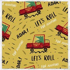 Childish-seamless-pattern-with-dino-driver Canvas 16  X 16  by Vaneshart