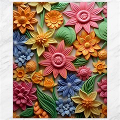 Flower Bloom Embossed Pattern Canvas 16  X 20  by Vaneshop