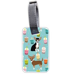 Chihuahua Bubble Kawaii Boba Tea Cute Dog Luggage Tag (two Sides) by Wav3s