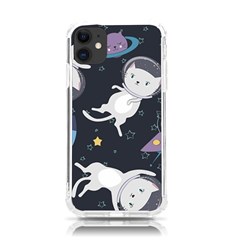 Space Cat Illustration Pattern Astronaut Iphone 11 Tpu Uv Print Case by Wav3s