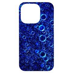 Blue Bubbles Abstract Iphone 14 Pro Black Uv Print Case by Vaneshop