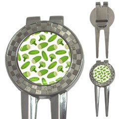 Vegetable Pattern With Composition Broccoli 3-in-1 Golf Divots by Grandong
