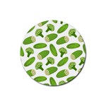 Vegetable Pattern With Composition Broccoli Rubber Coaster (Round) Front