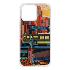 The City Style Bus Fantasy Architecture Art Iphone 14 Pro Max Tpu Uv Print Case by Grandong
