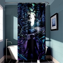 Horror Psychedelic Art Shower Curtain 36  X 72  (stall)  by Cowasu