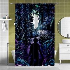 Horror Psychedelic Art Shower Curtain 48  X 72  (small)  by Cowasu