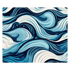 Pattern Ocean Waves Arctic Ocean Blue Nature Sea Premium Plush Fleece Blanket (small) by Ndabl3x