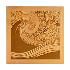 Waves Wave Ocean Sea Abstract Whimsical Abstract Art Wood Photo Frame Cube by Ndabl3x