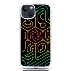 Circuit Hexagonal Geometric Pattern Background Pattern Iphone 13 Tpu Uv Print Case by Ndabl3x