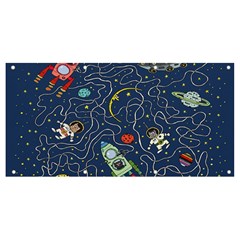 Cat Cosmos Cosmonaut Rocket Banner And Sign 8  X 4  by Cowasu
