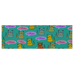 Meow Cat Pattern Banner And Sign 12  X 4  by Amaryn4rt