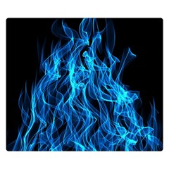 Digitally Created Blue Flames Of Fire Premium Plush Fleece Blanket (small) by Simbadda