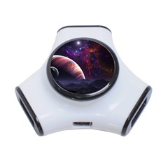 Clouds Fantasy Space Landscape Colorful Planet 3-port Usb Hub by Ravend
