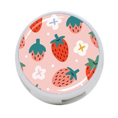 Strawberry-seamless-pattern 4-port Usb Hub (two Sides) by uniart180623