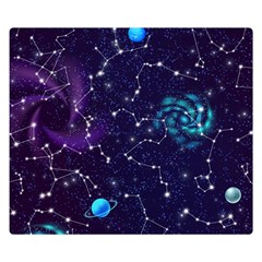 Realistic-night-sky-poster-with-constellations Premium Plush Fleece Blanket (small) by uniart180623