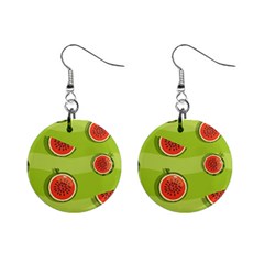Seamless-background-with-watermelon-slices Mini Button Earrings by uniart180623