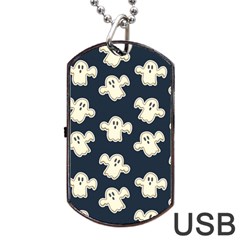 Hand-drawn-ghost-pattern Dog Tag Usb Flash (two Sides) by uniart180623