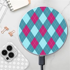 Argyle-pattern-seamless-fabric-texture-background-classic-argill-ornament Wireless Fast Charger(white) by uniart180623