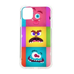 Monsters-emotions-scary-faces-masks-with-mouth-eyes-aliens-monsters-emoticon-set Iphone 11 Tpu Uv Print Case by uniart180623